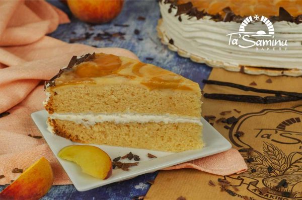 Vanilla & Peach Cake Portion